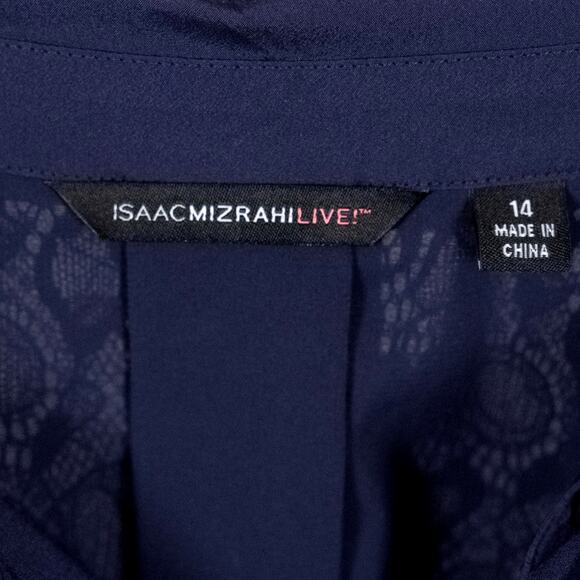 Isaac Mizrahi Live! Women's Blouse SZ 14 Fairycore Whimsigoth Romantic Lace Blue - Picture 7 of 7